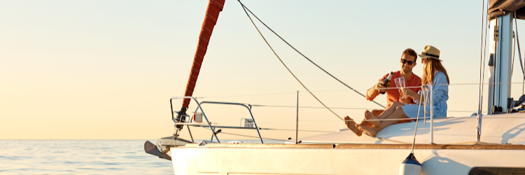 Illustratie stel op zeilboot